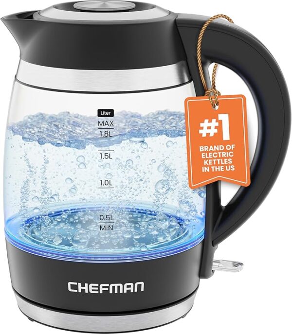 Chefman Electric Kettle, 1.8L 1500W, Hot Water Boiler