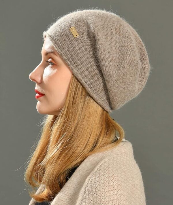 jaxmonoy Cashmere Slouchy Knit Beanie Hat for Women - Image 3