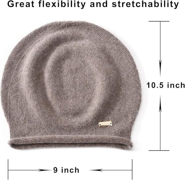jaxmonoy Cashmere Slouchy Knit Beanie Hat for Women - Image 4