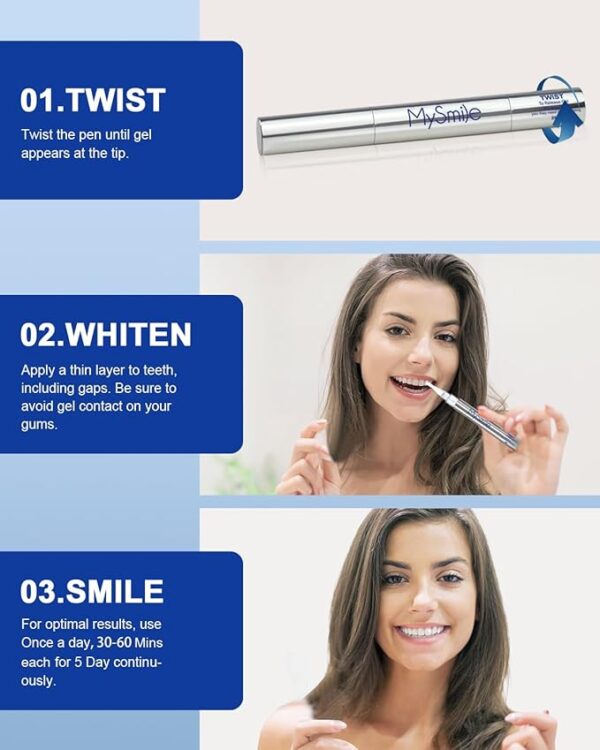 MySmile Non-Sensitive Teeth Whitening Pen Mint Gel Enamel Safety - Image 4