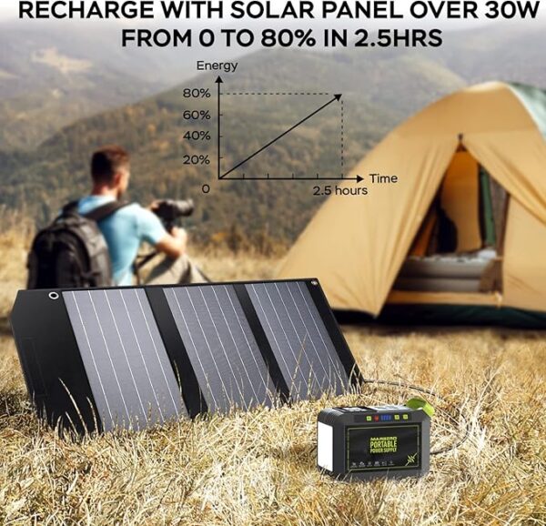 MARBERO Portable Power Station 88Wh Camping Lithium Battery Solar Generator - Image 3