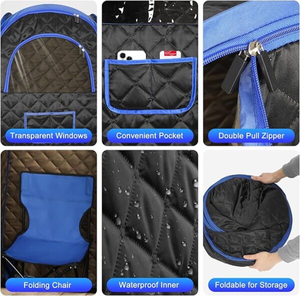 Foldable Steam Sauna, Portable Sauna for Home - Image 4