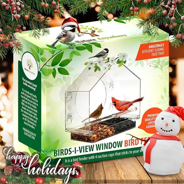 Nature Anywhere Transparent Acrylic Window Bird Feeders for Outdoors - Image 5