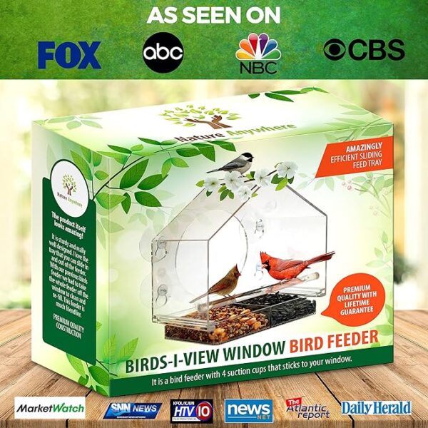 Nature Anywhere Transparent Acrylic Window Bird Feeders for Outdoors - Image 3